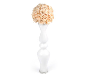 Champgne In Tall White Vase